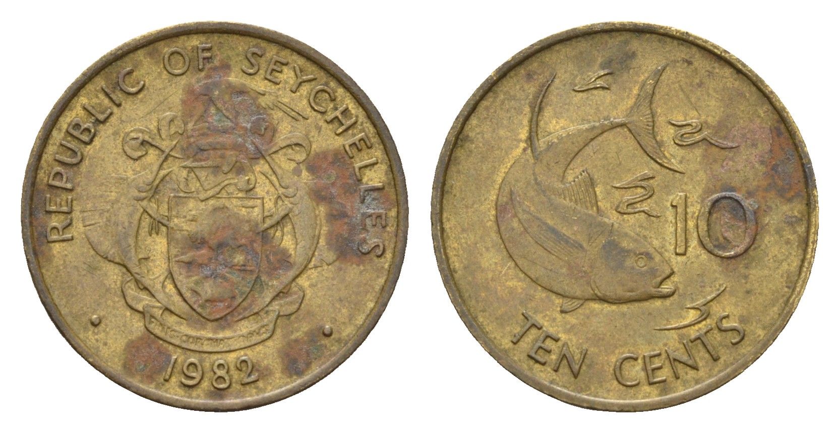 Сейшельские Острова (Сейшелы) 10 центов 1982 KM 48 латунь 4685-943