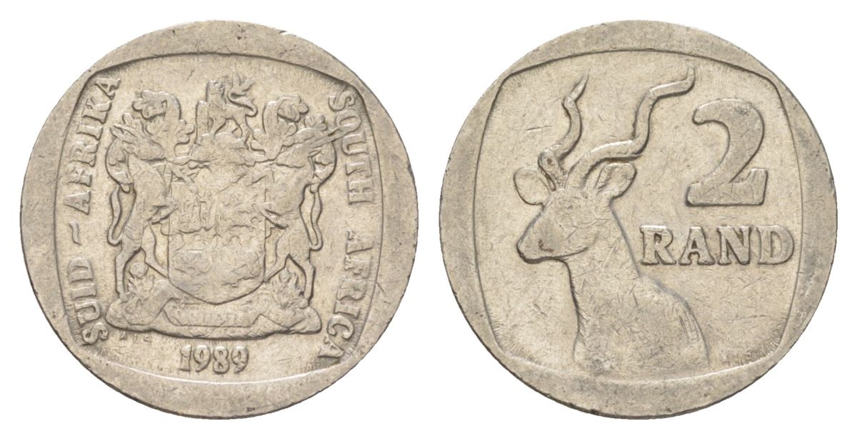 ЮАР 2 ранда 1989 KM 139 медь плакированная никелем 4626-953