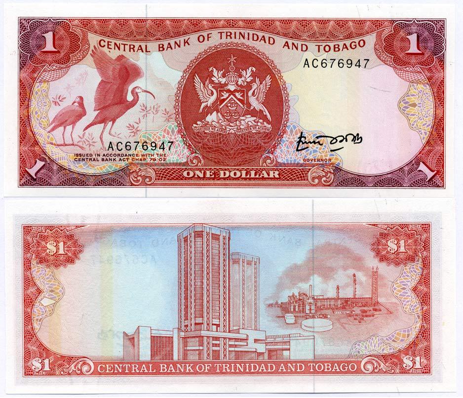 ТРИНИДАД И ТОБАГО 1 ДОЛЛАР 1985 ПОДПИСЬ 4 Pick 30b бумага UNC (ПРЕСС) 7486-25-1-2