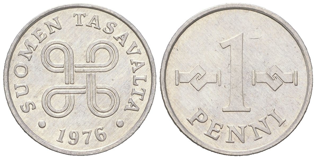 Финляндия 1 пенни 1976 KM 44a алюминий aUNC 218-114