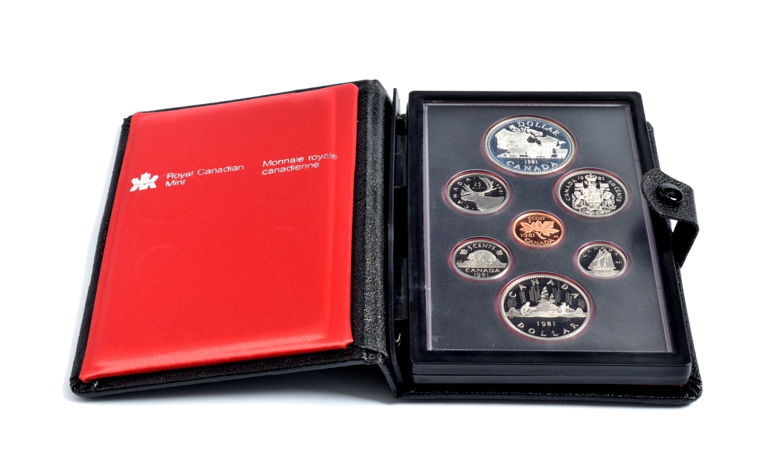 Канада набор из 7 монет 1981 Трансконтинентальная железная дорога, паровоз, оригинальная коробка и сертификат KM PS1 PROOF 3-4-1-5