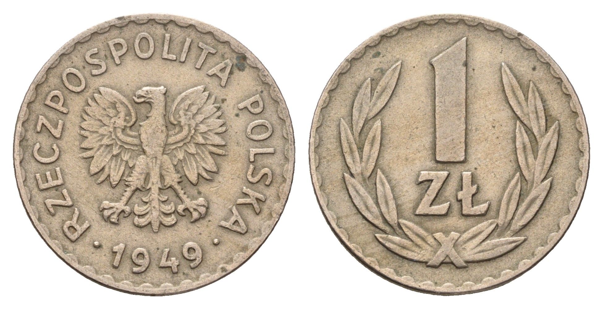 Польша 1 злотый 1949 год-тип Y 45 медно-никель 86-1214