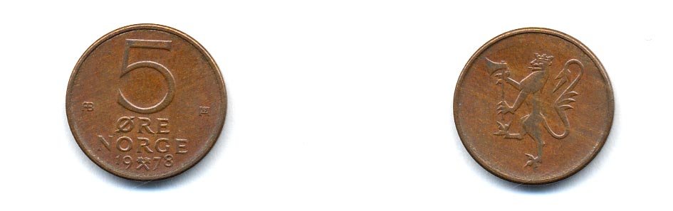НОРВЕГИЯ 5 ЭРЕ 1978 KM 415 бронза 4379-315