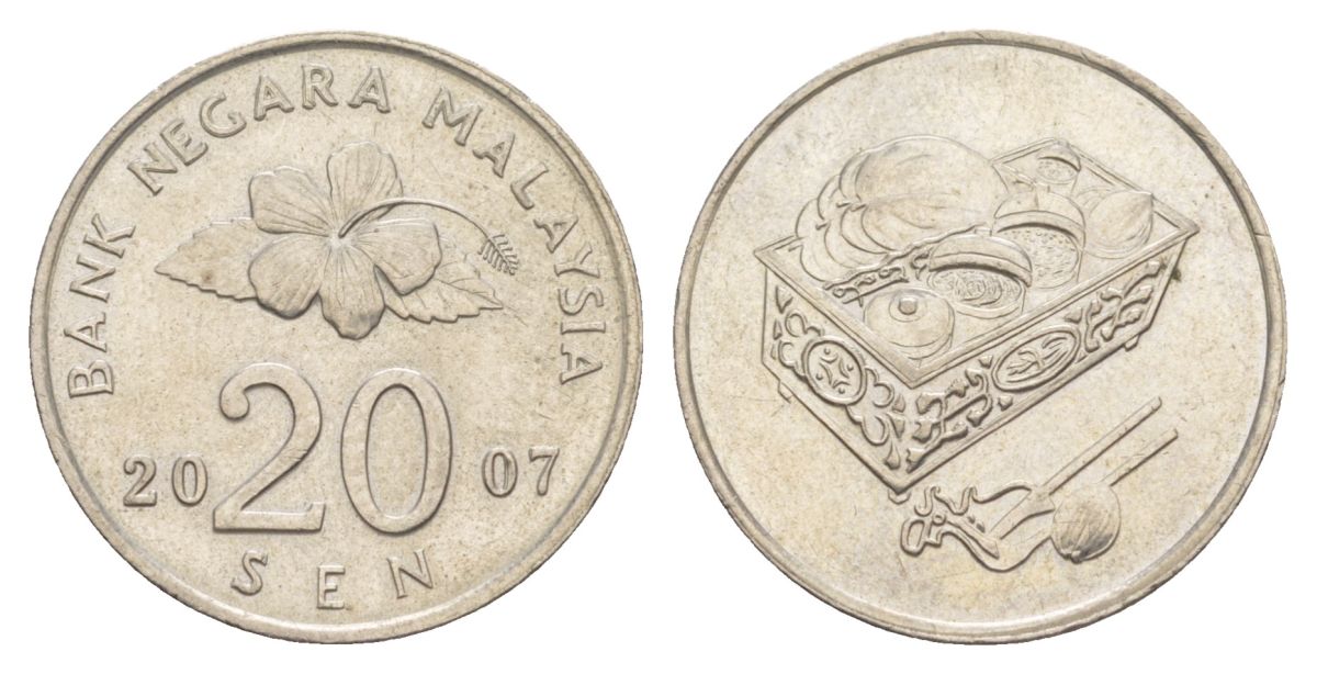 Малайзия 20 сен 2007 KM 52 медно-никель UNC 4633-241