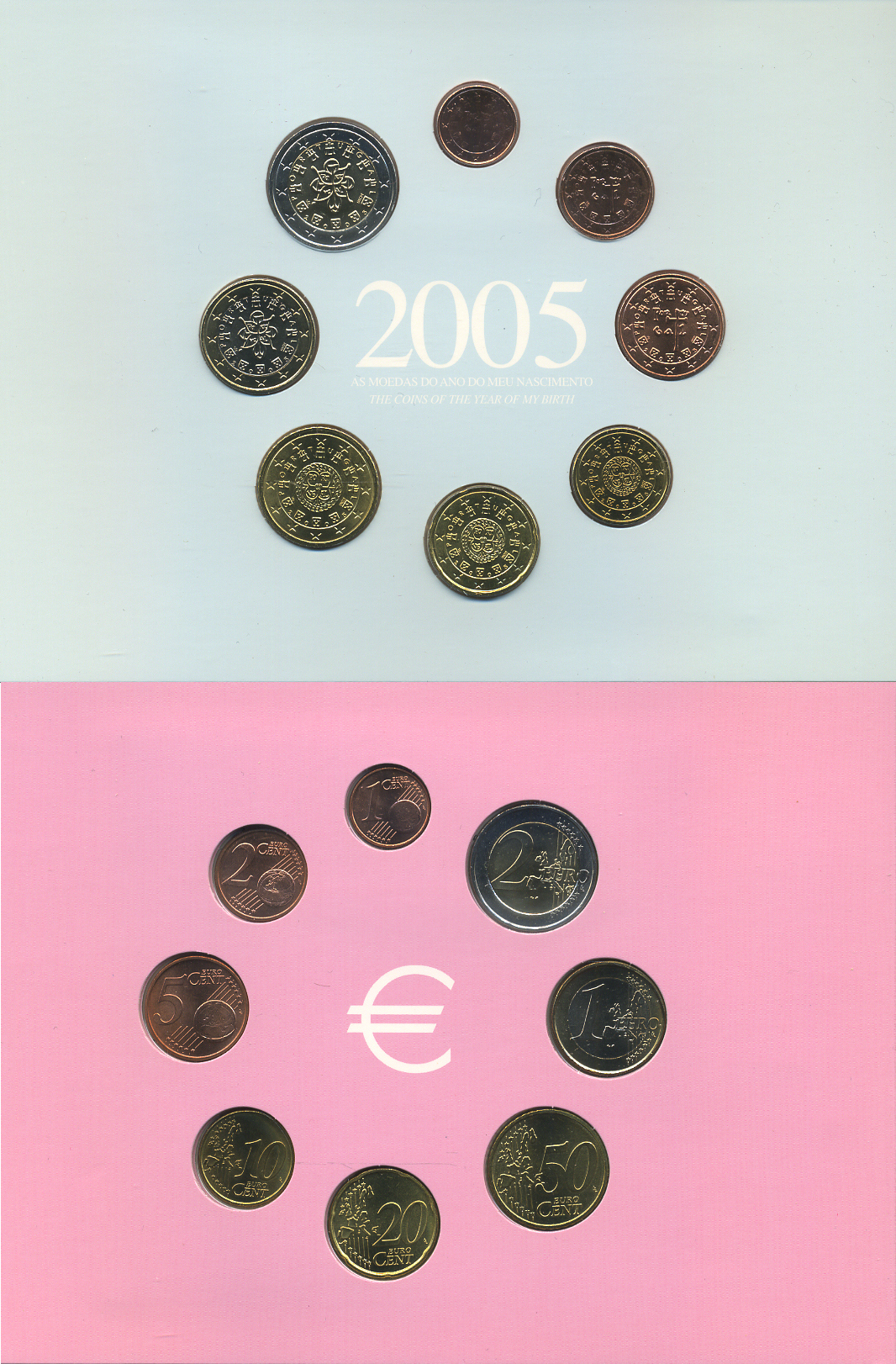 Португалия евронабор из 8 монет 2005 серия Год ребенка, в оригинальном картонном буклете UNC 1-4-2-05