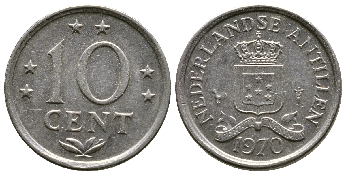 Нидерландские Антилы 10 центов 1970 Юлиана (1948-1980) KM 10 никель 4383-127