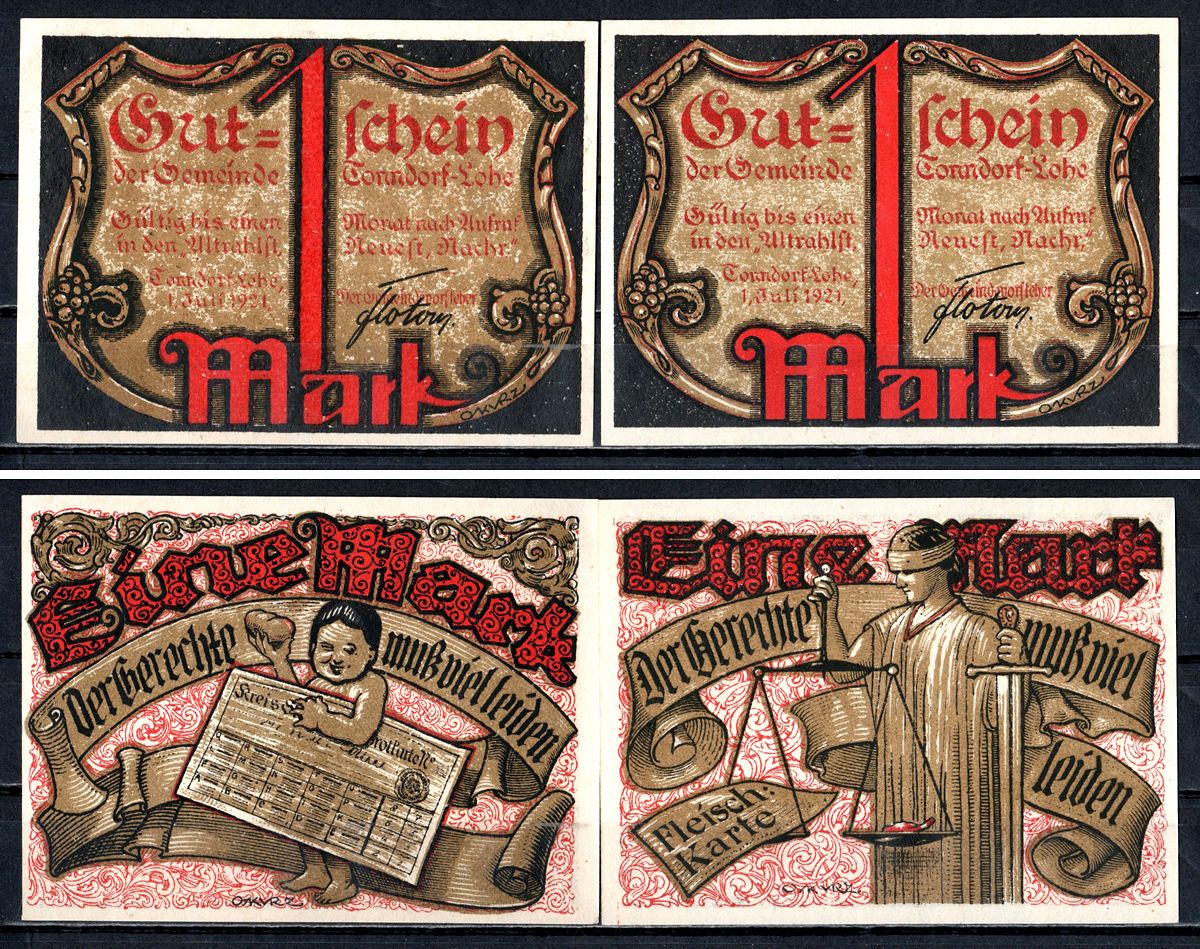 Тондорф-Лое (Пруссия, Шлезвиг-Гольштейн) набор из 2 нотгельдов 7555-48-4-2