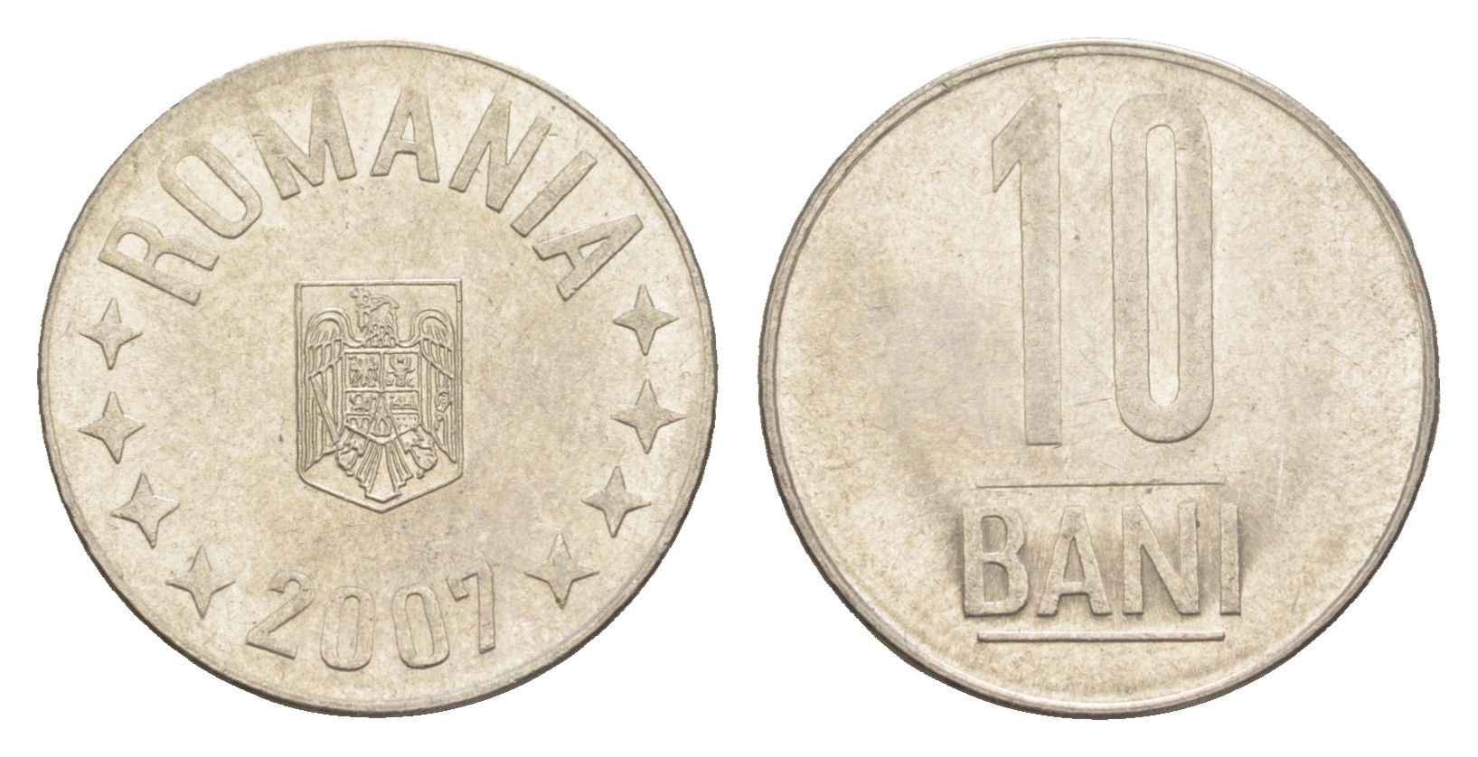 Румыния 10 бань (бани) 2007 KM 191 сталь плакированная никелем 4649-542