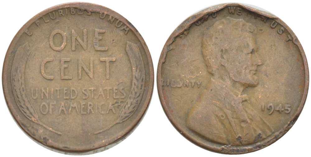 США 1 ЦЕНТ 1945 ЛИНКОЛЬН KM А132 медь цинк 218-212