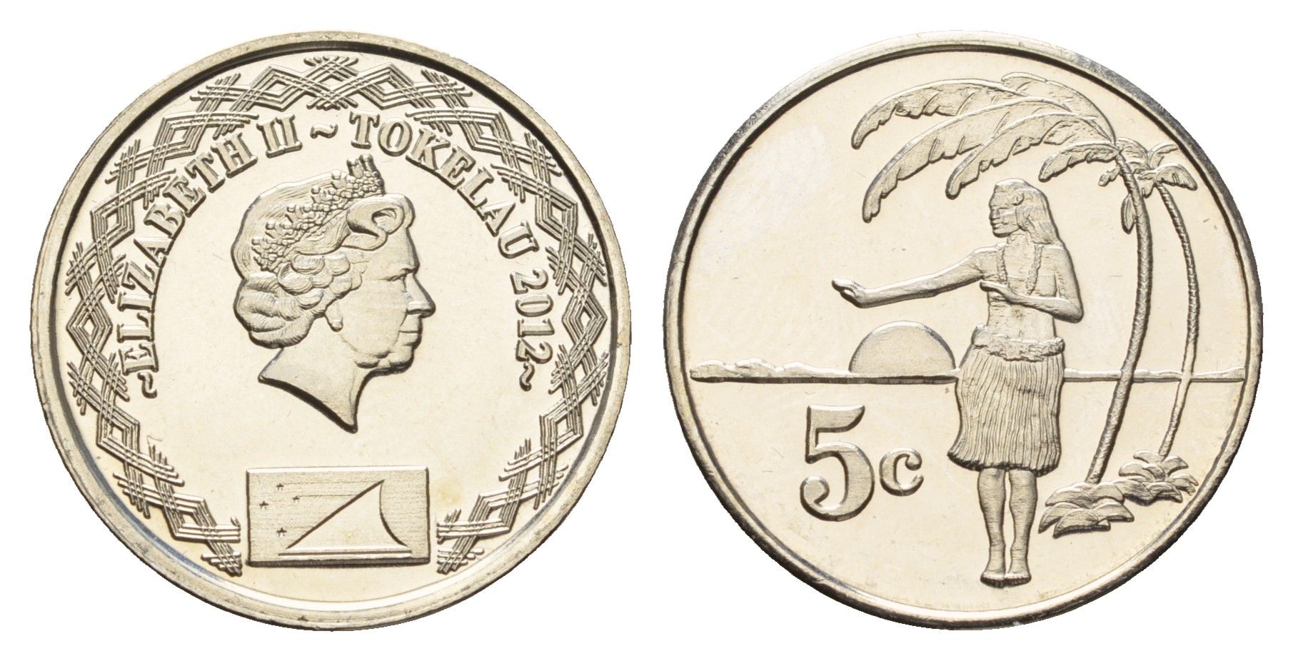 Токелау 5 центов 2012 год-тип KM 102 медно-никель UNC 98-746