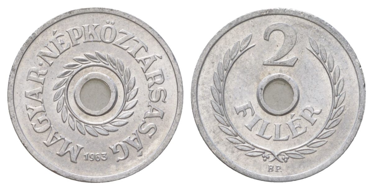 Венгрия 2 филлера 1963 BP KM 546 алюминий aUNC 4627-1038