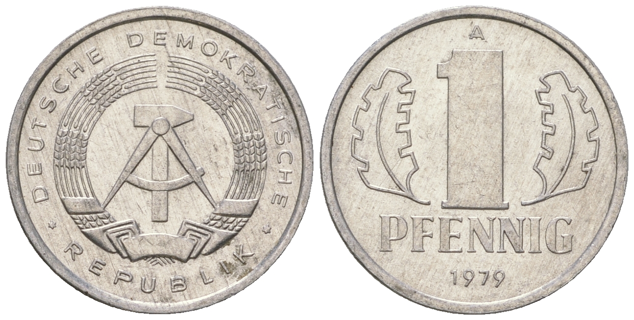 ГДР 1 пфенниг 1979 А KM 8.2 алюминий 4623-344