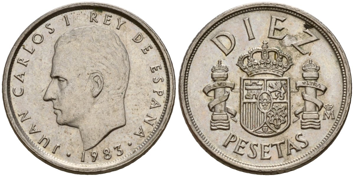 Испания 10 песет 1983 Хуан Карлос I (1975 - 2014) KM 827 медно-никель 4189-867