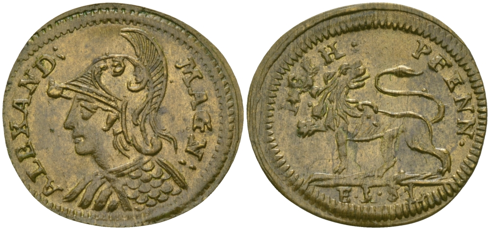 ГЕРМАНИЯ ТОКЕН, ЖЕТОН ND ALEXAND MAGN, АЛЕКЕСАНДР ВЕЛИКИЙ (МАКЕДОНСКИЙ) желтый металл 99-1023