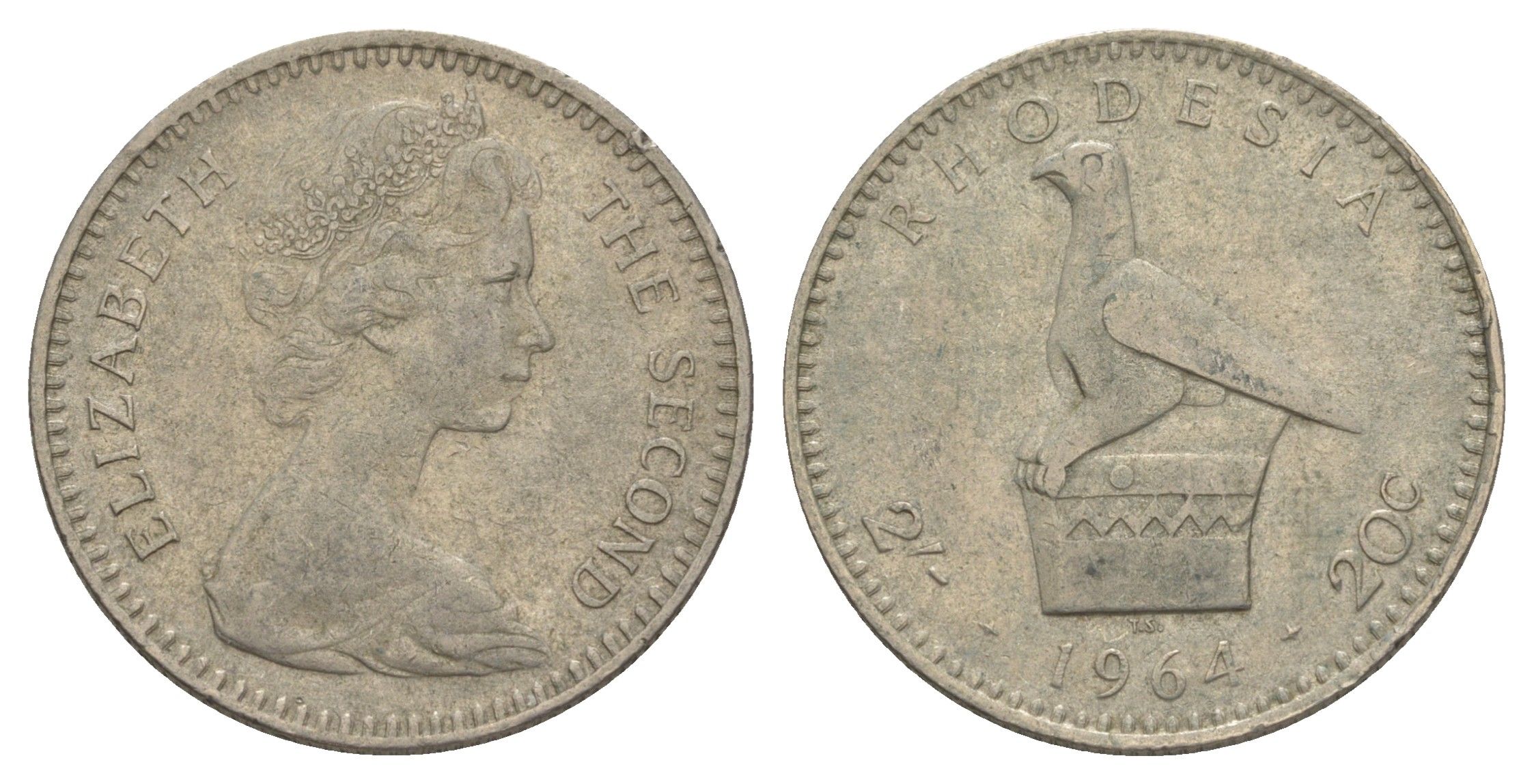 Родезия 2 шиллинга (20 центов) 1964 KM 3 медно-никель 4179-721