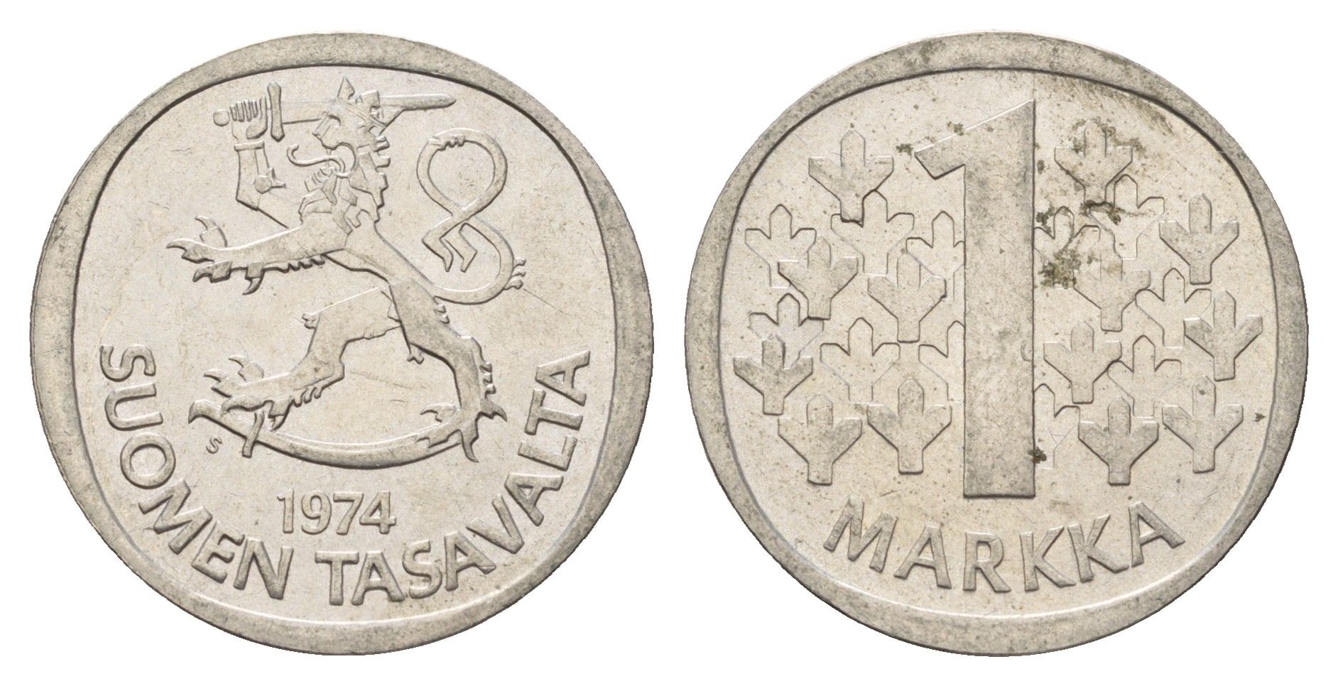 Финляндия 1 марка 1974 KM 49a медно-никель 4637-244