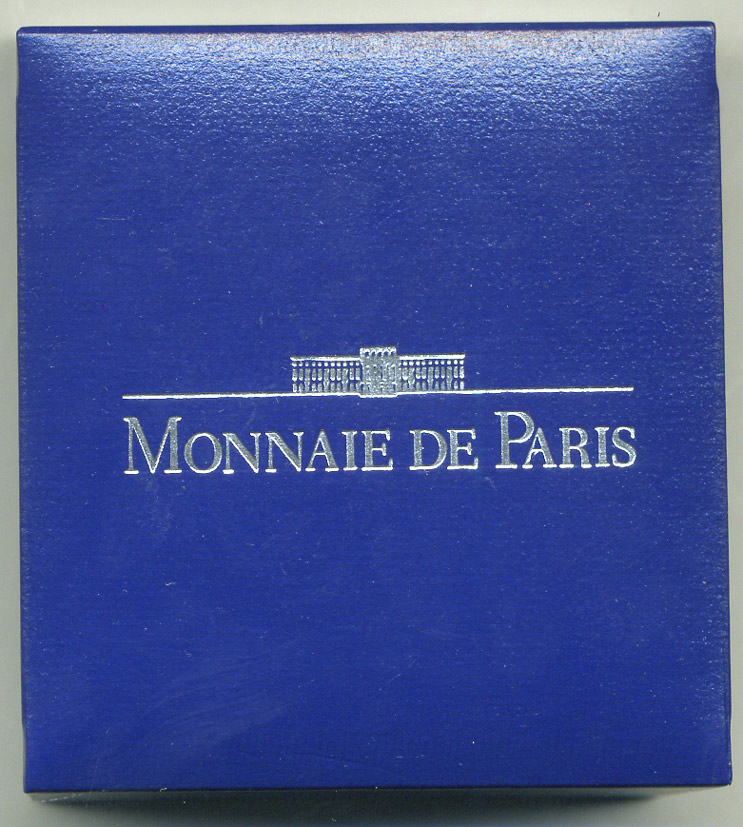 Франция 100 франков - 15 экю 1995 серия архитектурные монументы Европы (Парфенон в Афинах), в коробке с сертификатом KM 1114 серебро  PROOF  5-6-1-39