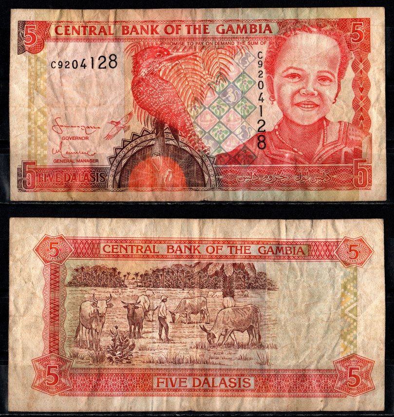 Гамбия 5 даласи ND (2001-2005) Pick 20 c бумага 7547-66-1-1