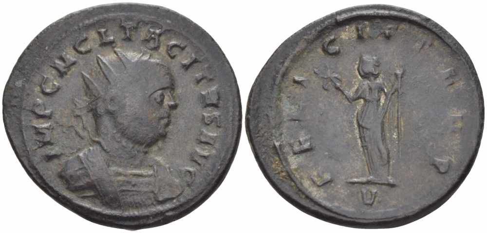 Римская Империя аврелианиан 275 Тацит FELICIT TEMP Тицин Good Very fine RIC 140 бронза 1073-17-14