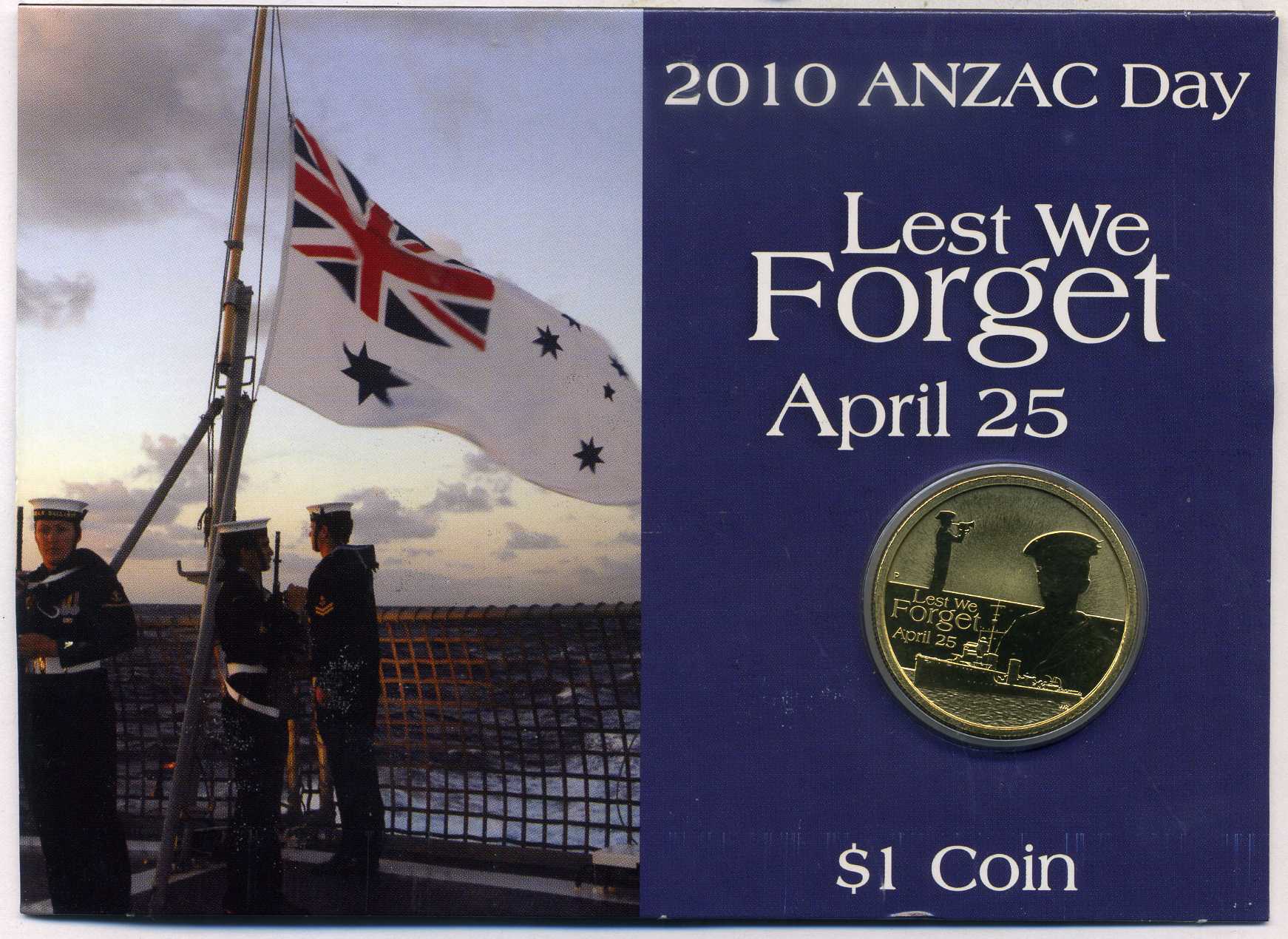 Австралия 1 доллар 2010 корабли, ВМФ, блистер алюминиевая бронза UNC 00-00