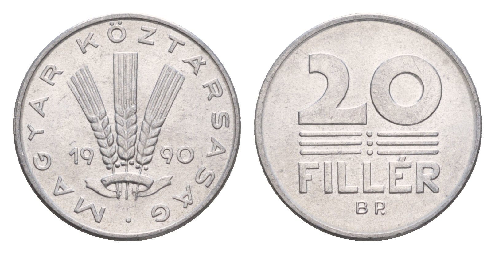 Венгрия 20 филлеров 1990 BP KM 676 алюминий UNC 4658-657