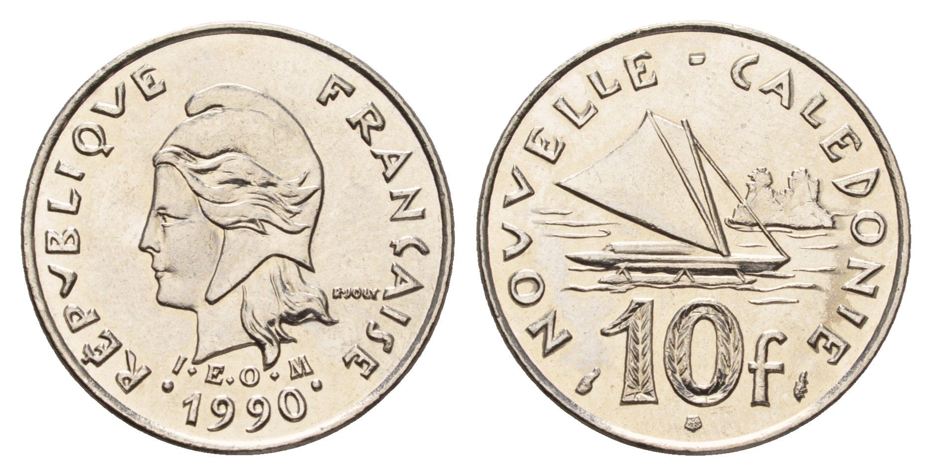 Новая Каледония 10 франков 1990 KM 11 никель UNC 181-1151