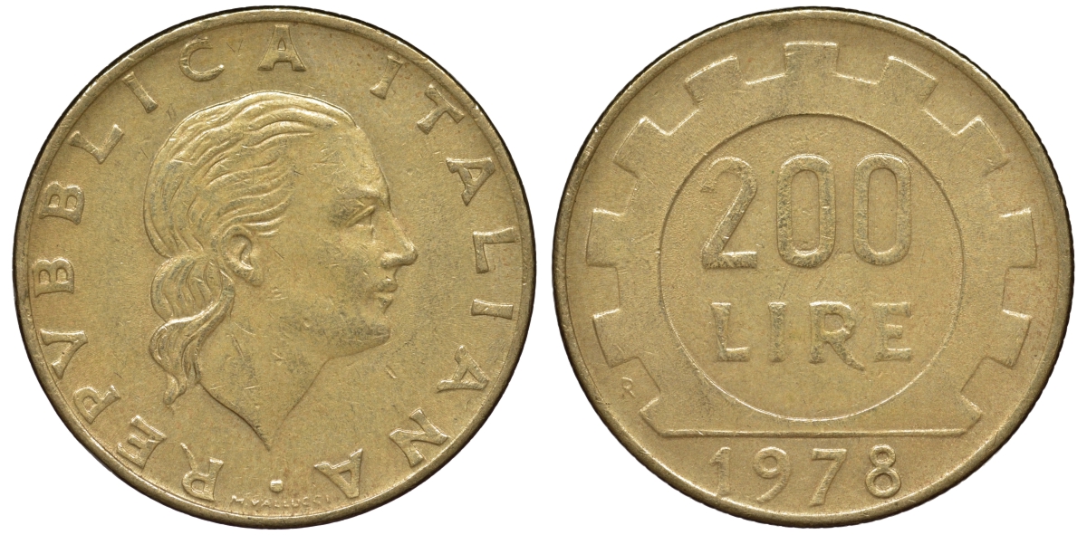 Италия 200 лир 1978 R KM 4543-724