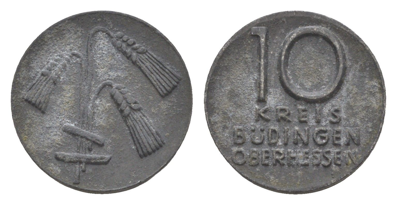 Бюдинген 10 пфеннигов ND Funck 63.1, Men05 3954.1, Men18 5005.1 цинк 3955-659