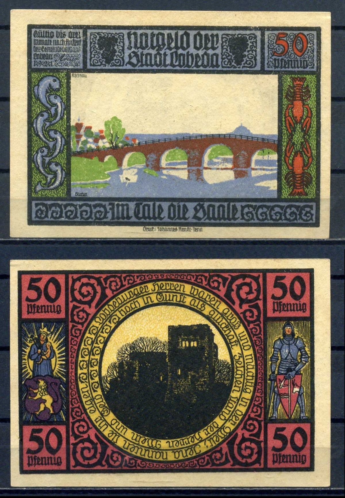 Лобеда (Тюрингия) 50 пфеннигов 1921 бумага aUNC 7556-6-3-1