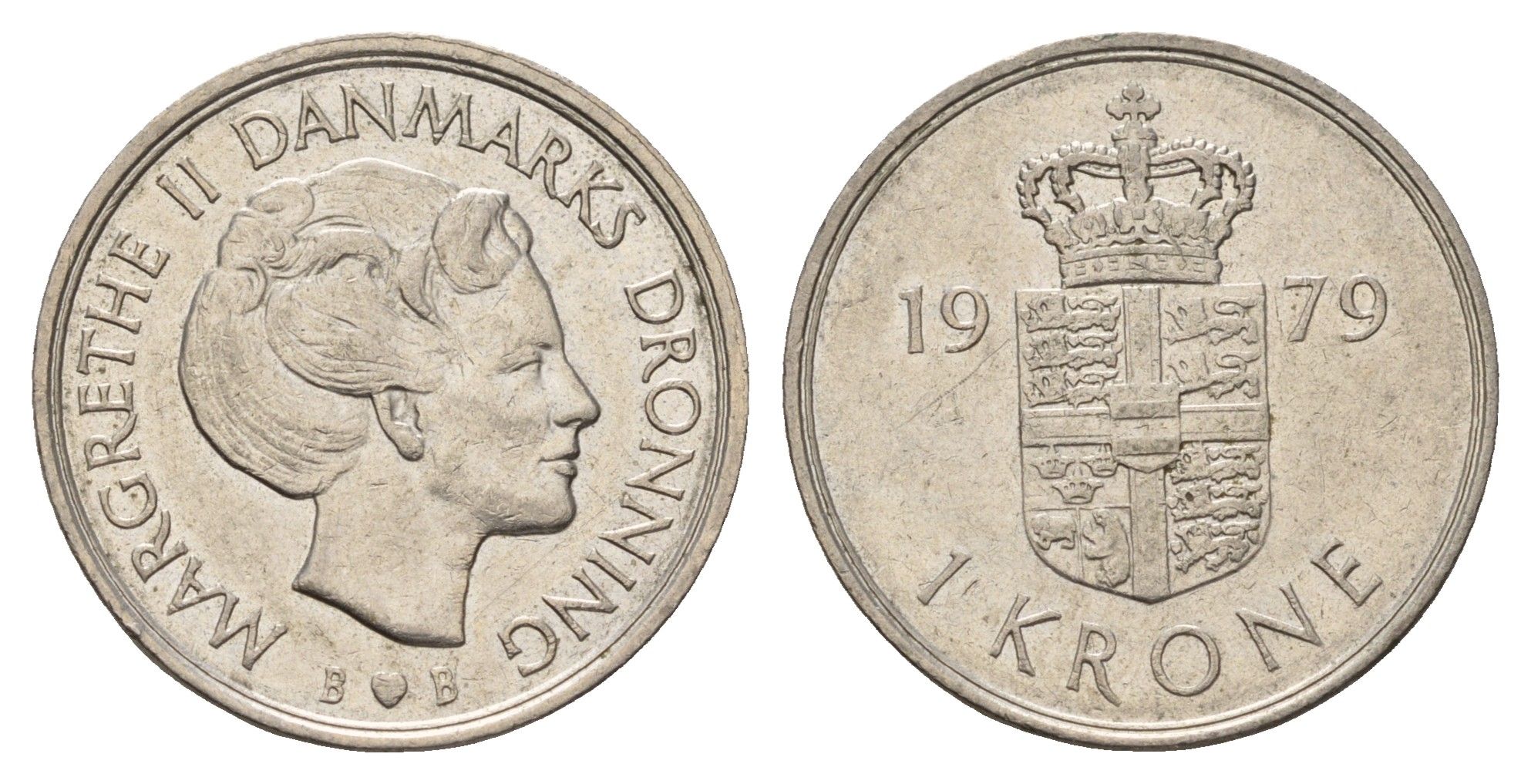 Дания 1 крона 1979 Маргрете II (1972-2024) KM 862 медно-никель 3459-923