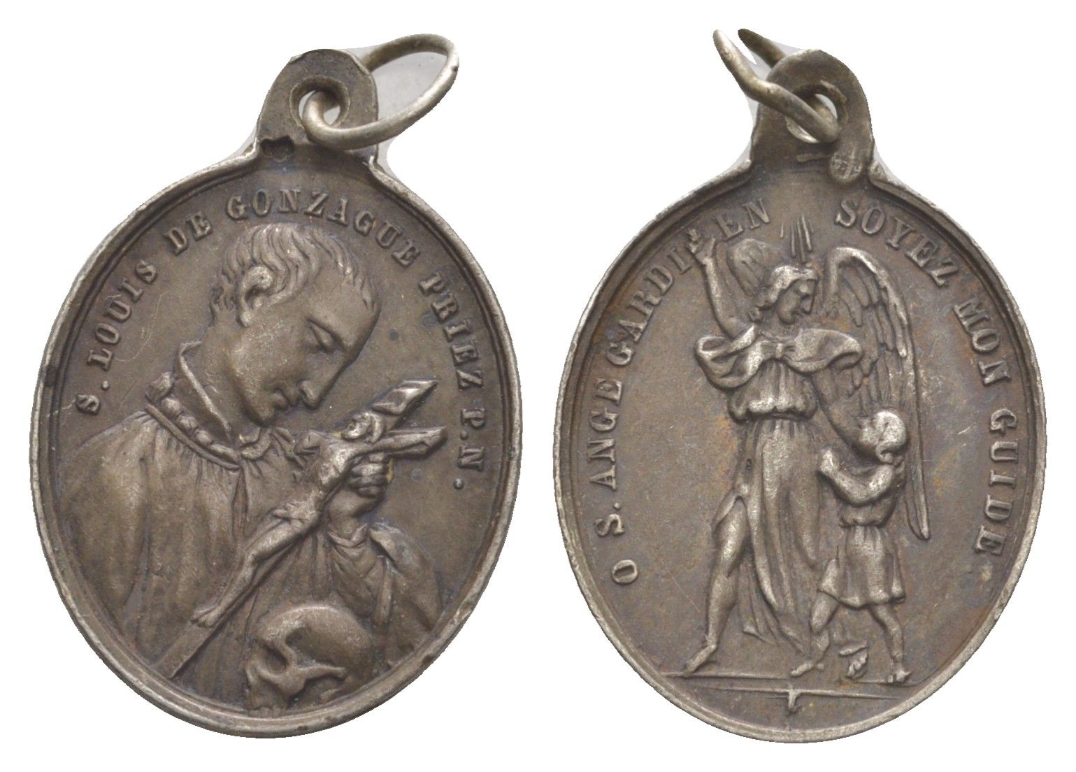 Европа католический религиозный жетон Людовика IX Святого ND размер 22,2x18 мм, вес 2,8 гр белый металл 603-1124