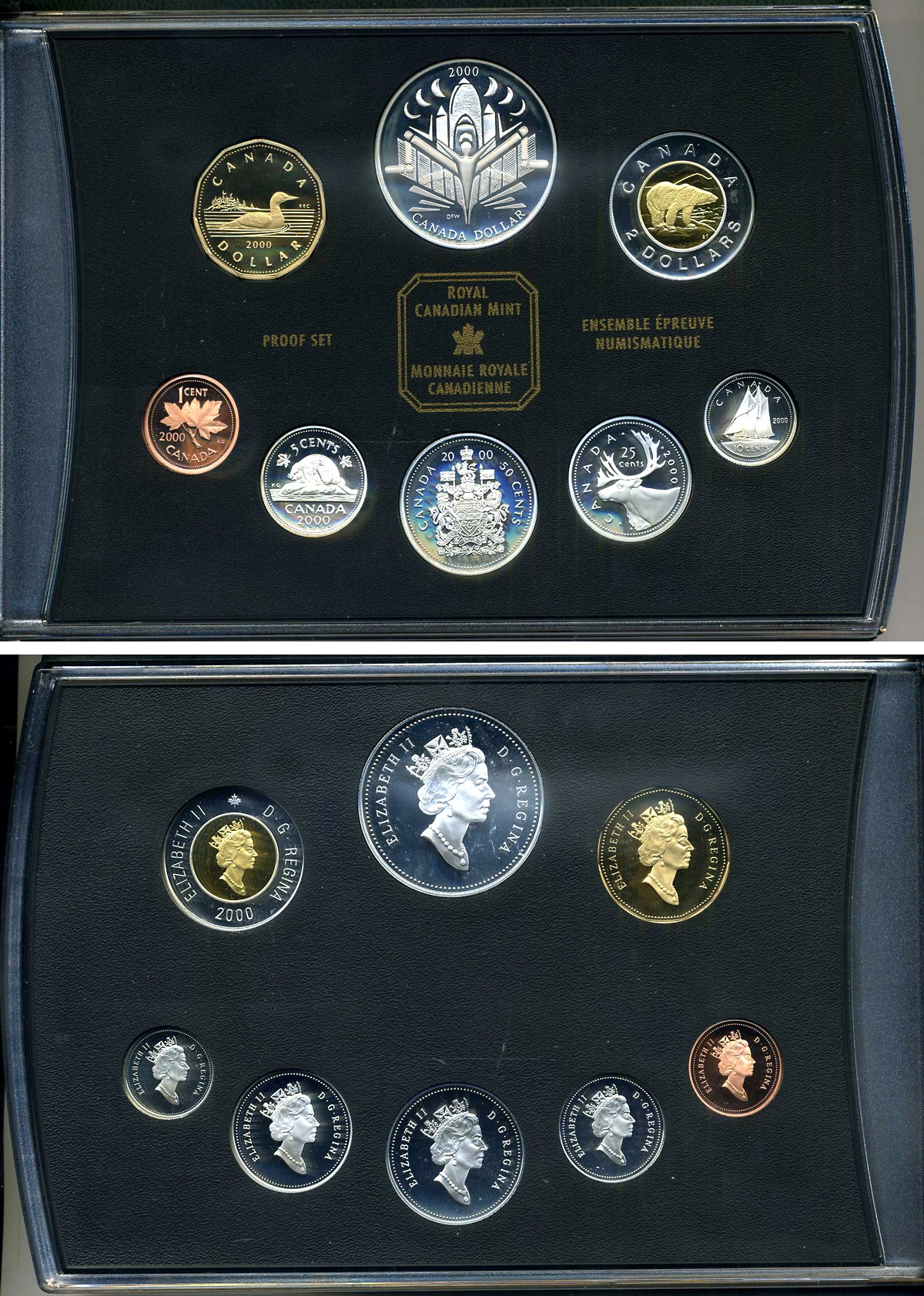Канада набор из 8 монет 2000 официальный годовой набор, оригинальная пластиковая упаковка PROOF 00-00