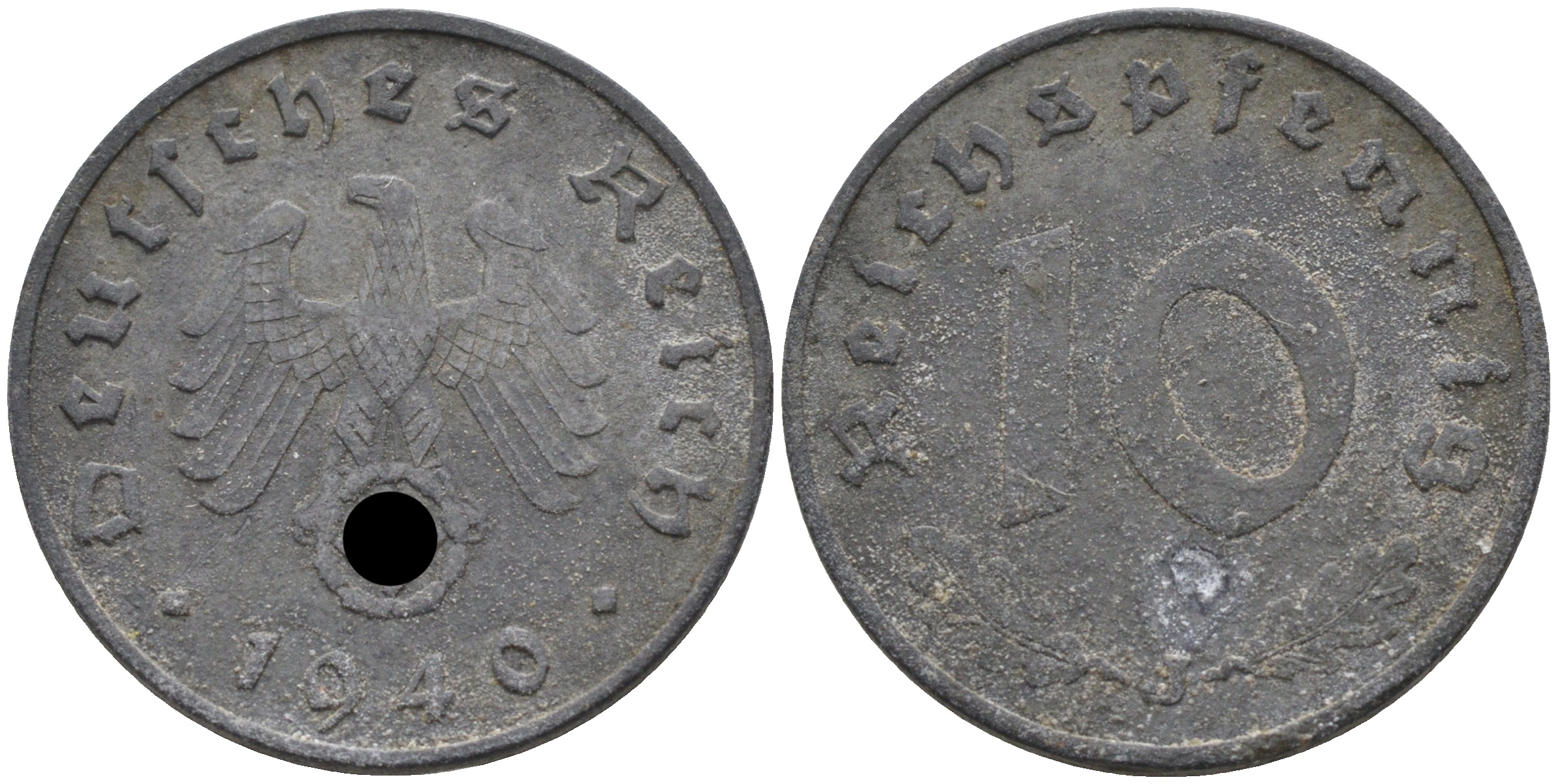 Германия 10 рейхспфеннигов 1940 J, KM 101, J. 371 цинк 4589-131