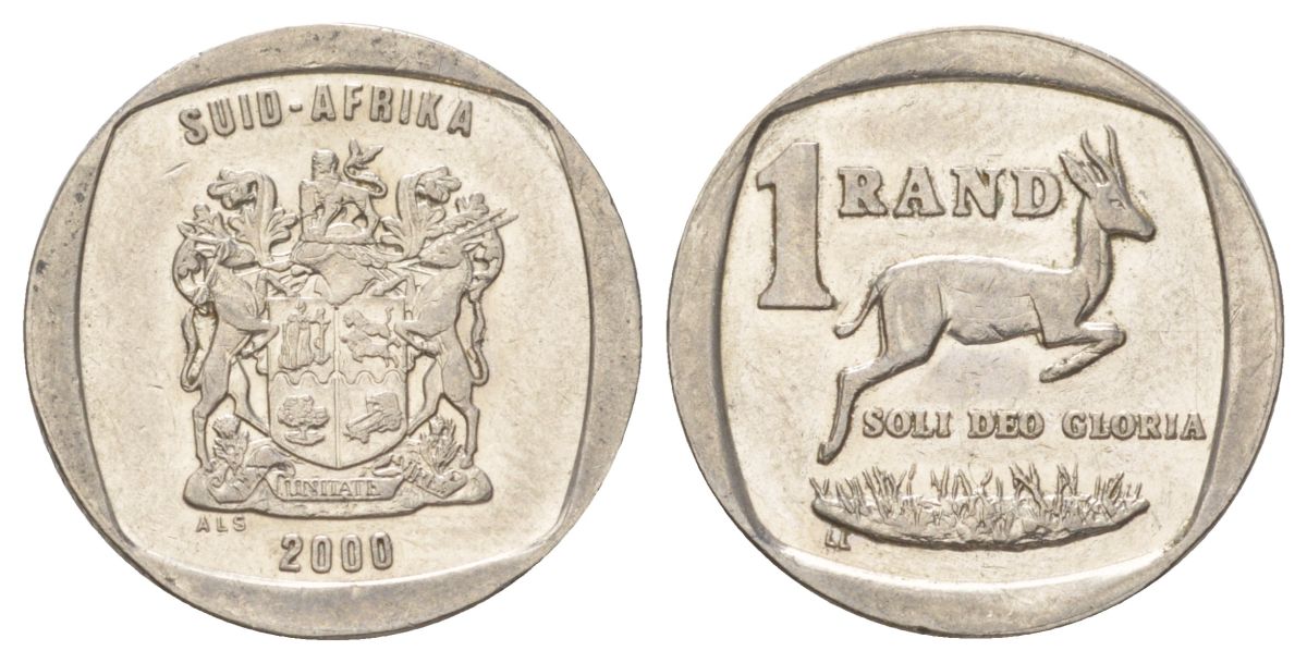 ЮАР 1 ранд 2000 KM 164 медь плакированная никелем 4627-356