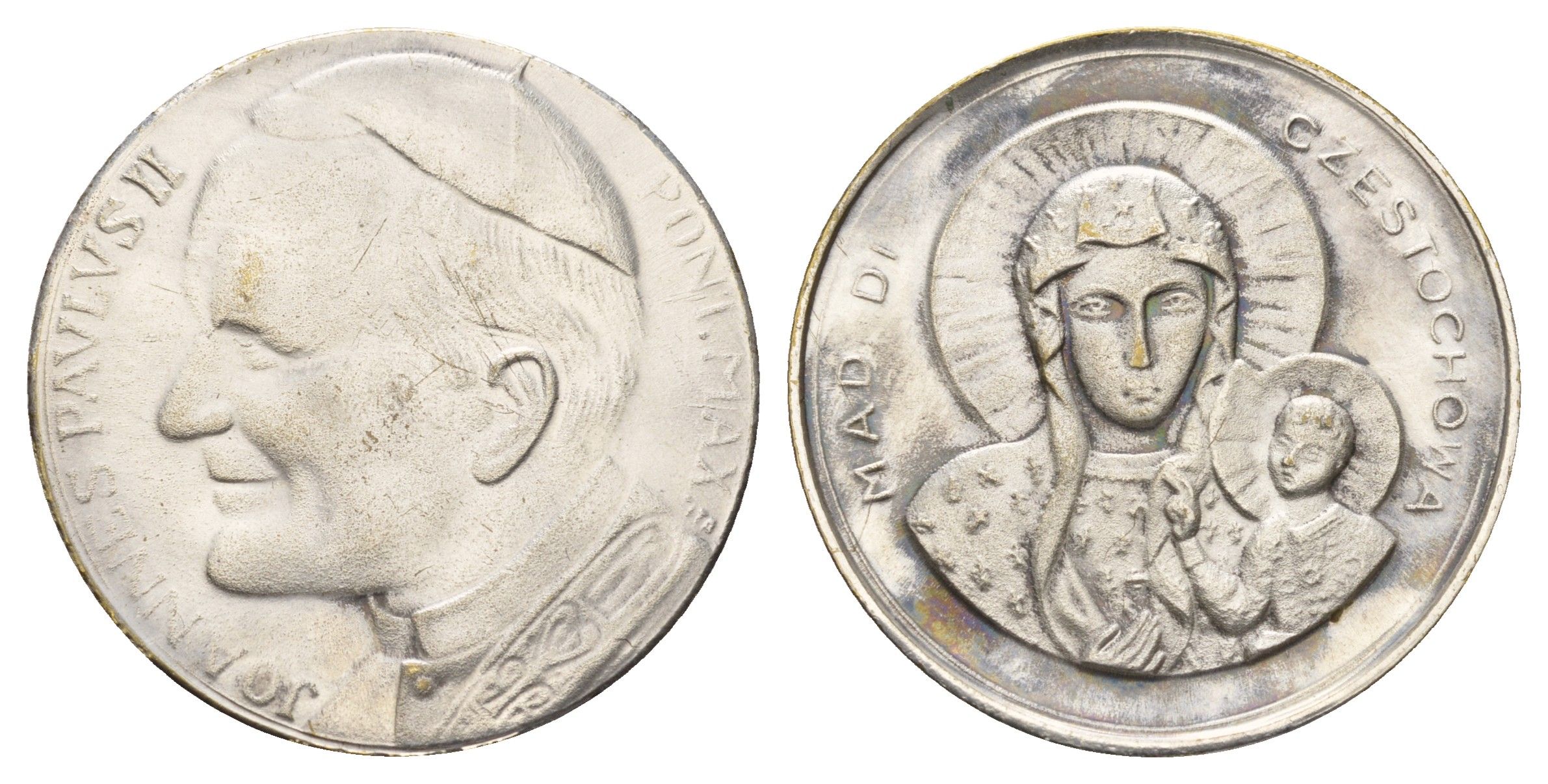 Ватикан медаль "Ченстоховская икона Божией Матери" ND (1978) Иоанн Павел II, диаметр 30 мм, вес 11,7 гр медно-никель плакированный серебро 4117-612