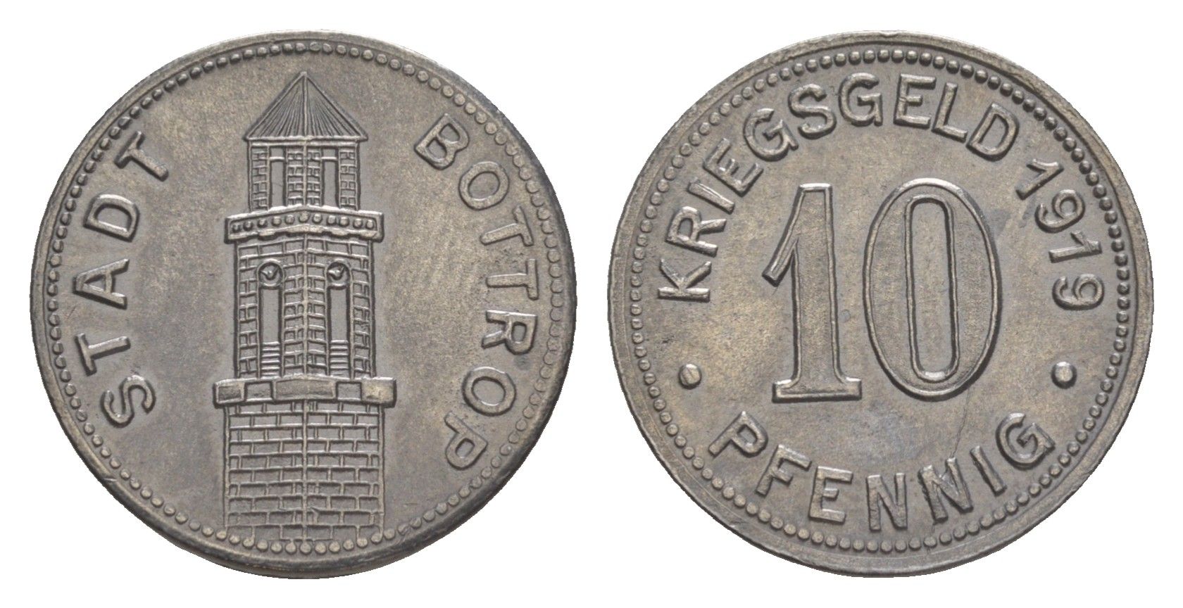 Боттроп 10 пфеннигов 1919 Funck 54.5, Men05 3327.1, Men18 4247.1 железо 4636-865