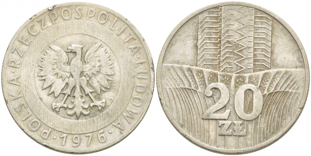 Польша 20 злотых 1976 MW KM 67 медно-никель 4403-834