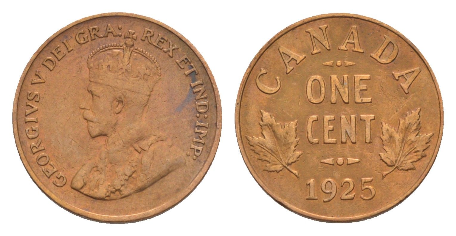 Канада 1 цент 1925 Георг V (1910-1936) KM 28 бронза 1527-1032