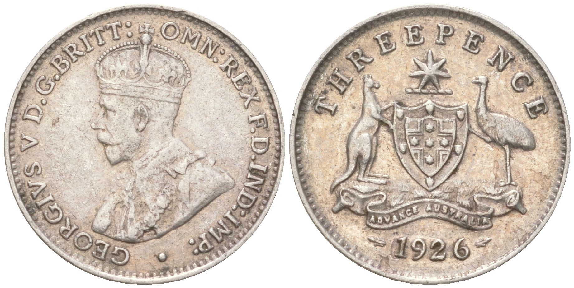 Австралия 3 пенса 1926 Георг V (1910-1936) KM 24 серебро 4621-1134