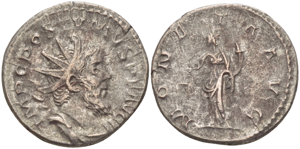 Римская Империя (императоры в Галлии) антониниан 260 - 269 Постум. IMP C POSTVMVS P F AVG / MONETA AVG, Монета с весами и рогом Изобилия, Колония Агриппины, Good Very fine RIC 315 биллон 1073-12-97