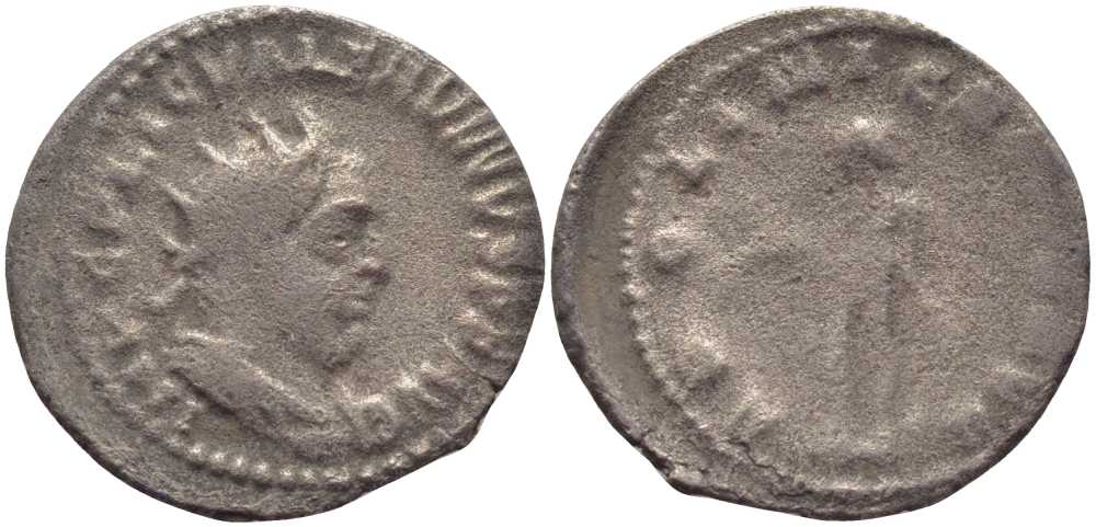Римская Империя антониниан 256 - 257 Валериан, IMP C P LIC VALERIANVS P F AVG / APOLINI CONSERVA, Рим, fine RIC 72 серебро 1073-6-102