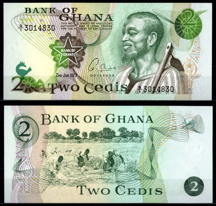 Гана 2 седи 1977 Pick 14 c бумага UNC (пресс) 7217-4-2-1