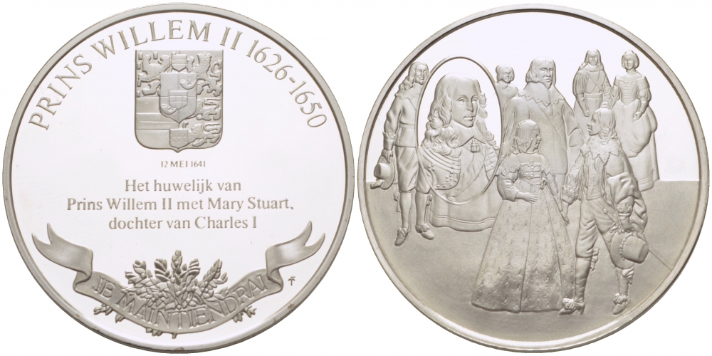 Нидерланды медаль ND серия великие правители, королева Юлиана (1909-2004), 36 мм, 17,5 гр  серебро  PROOF  1082-8-34