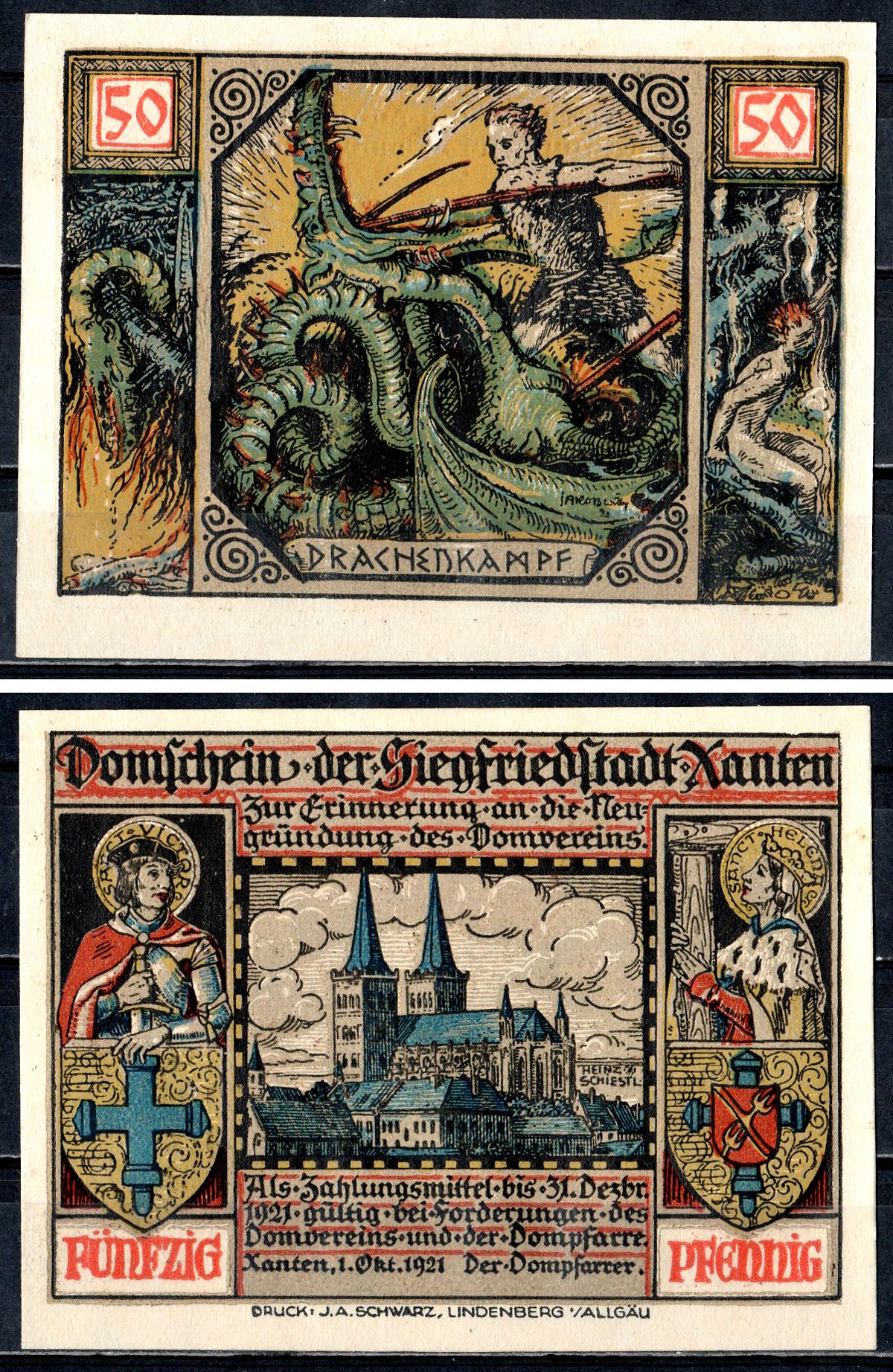 Ксантен (Пруссия, Рейн) 50 пфеннигов ND 2193-39-1-2