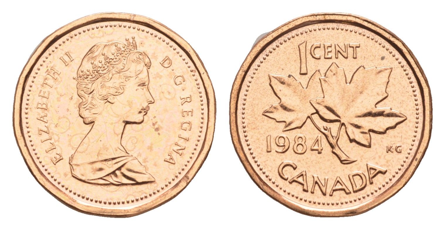 Канада 1 цент 1984 Елизавета II (1952-2022), кленовый лист KM 132 бронза PROOF-LIKE (BU) 4630-938