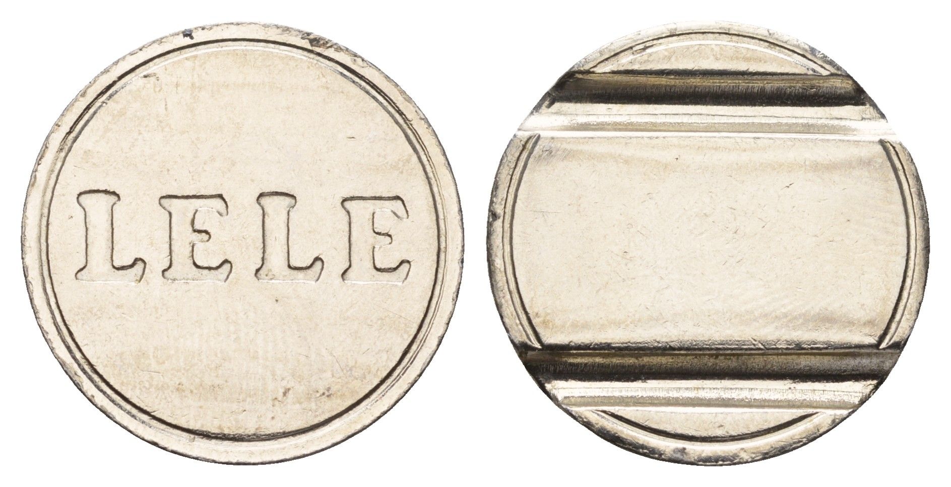 Индия жетон на развлекательных автоматов "LeLe" диаметр 24 мм, вес 6,2 гр нержавеющая сталь 4670-517