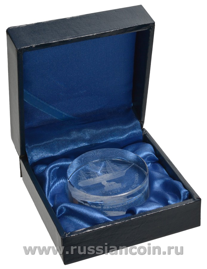 Конго 10 франков 2005 парусник Америго Веспуччи, в коробке с сертификатом, тираж 1000 экз. KM NEW акрил 2-4-2-16