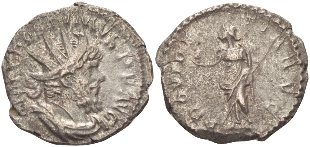 Римская Империя (императоры в Галлии) антониниан 260 - 269 Постум. IMP C POSTVMVS P F AVG / PROVIDENTIA AVG, Провиденция, держащая скипетр и сферу, Колония Агриппины, Good Very fine RIC 323 биллон 1073-13-55