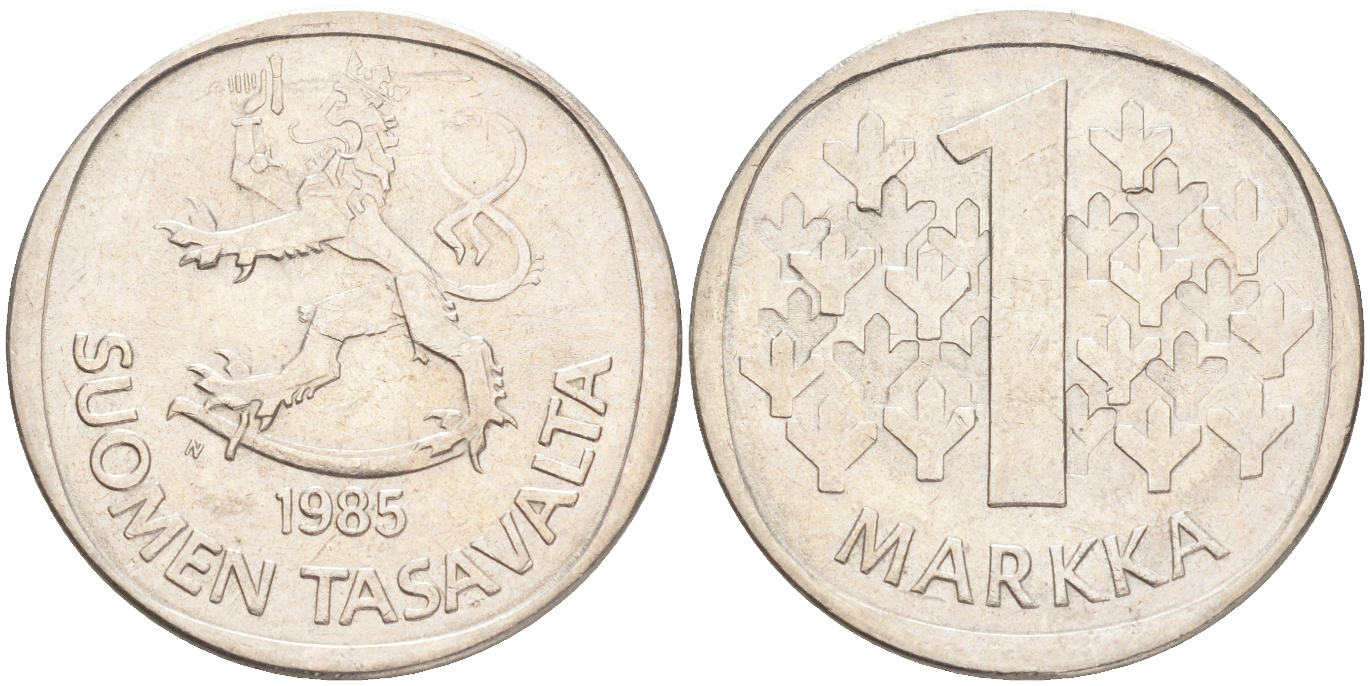 ФИНЛЯНДИЯ 1 МАРКА 1985 N KM 49а медно-никель 4556-733