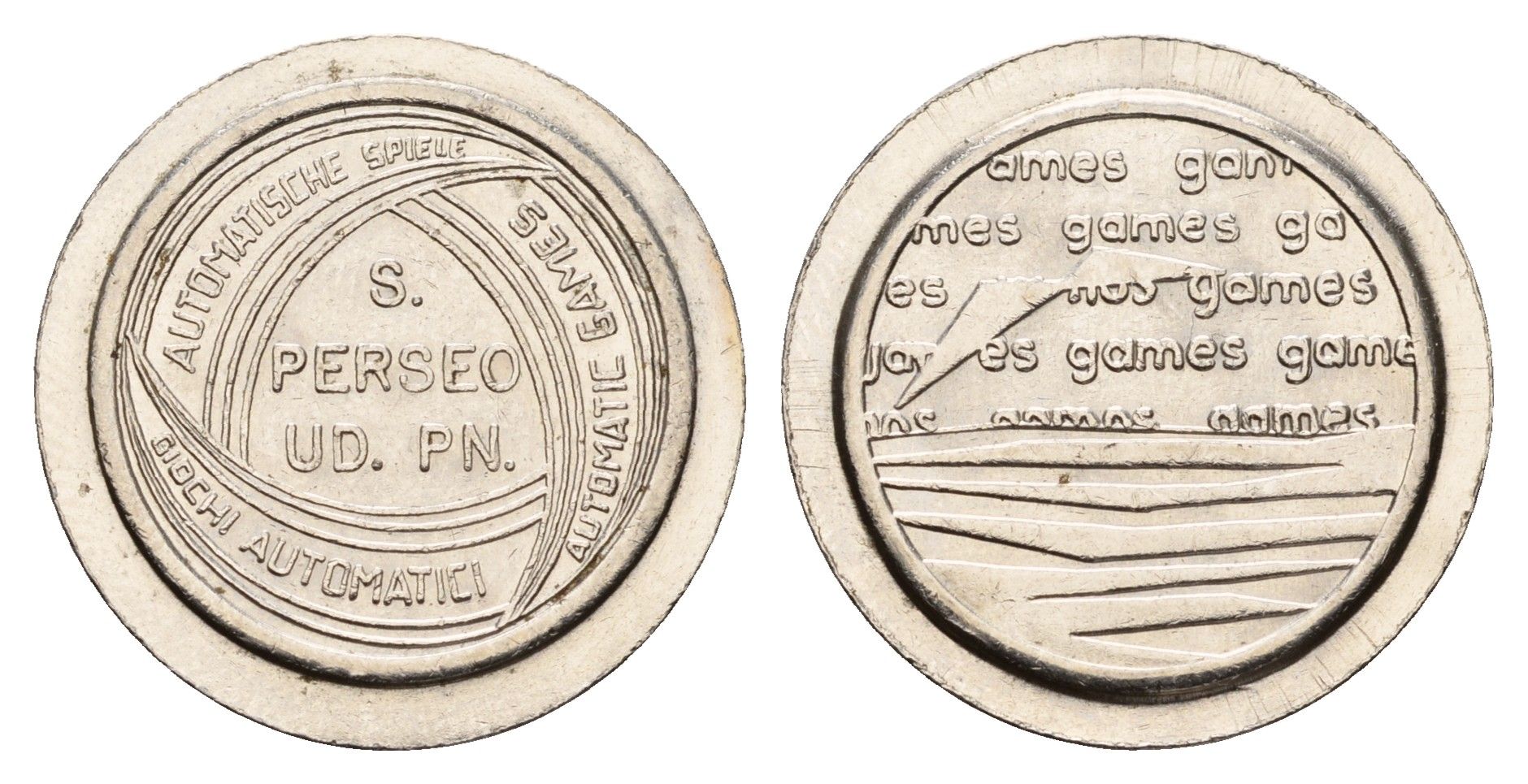 Италия жетон для равлечений Луиджи, диаметр 24 мм, вес 5,5 гр нержавеющая сталь 4670-836